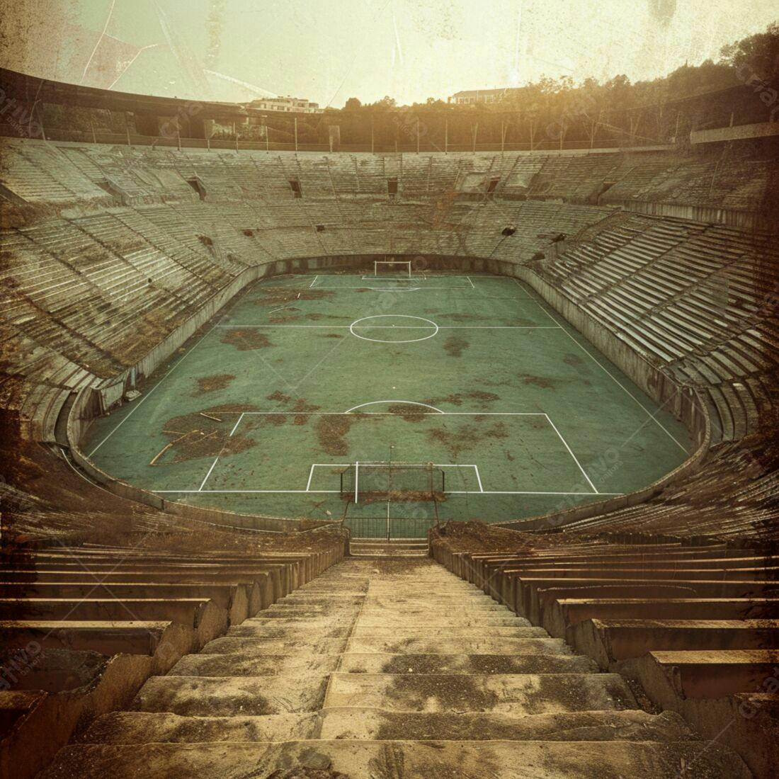 Estádio abandonado campo de futebol