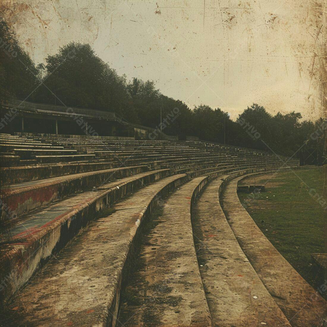 Arquibancadas abandonadas de estádio antigo