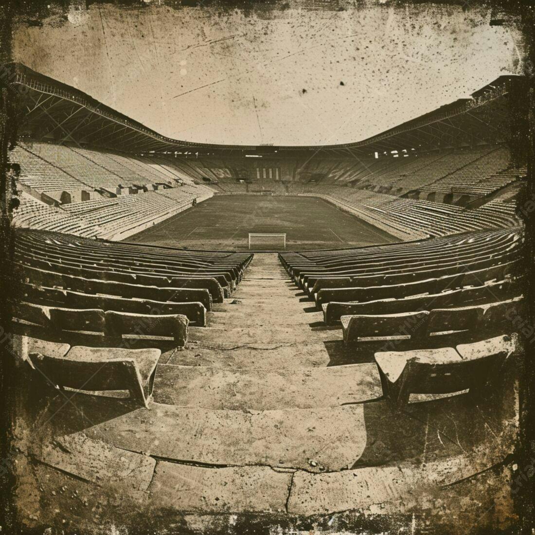 Estádio Vazio em Tons Sépia