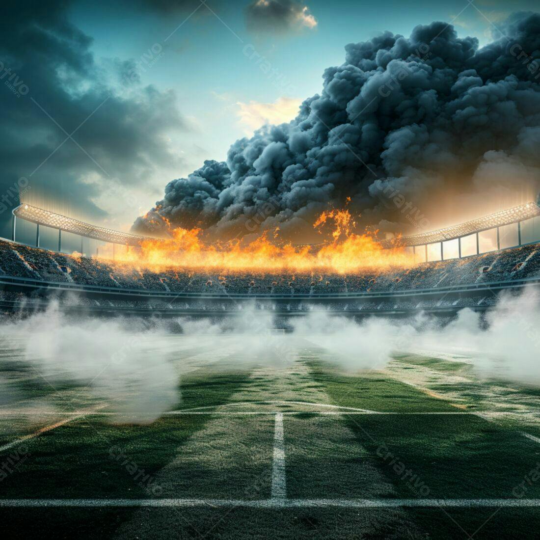 Incêndio em estádio de futebol