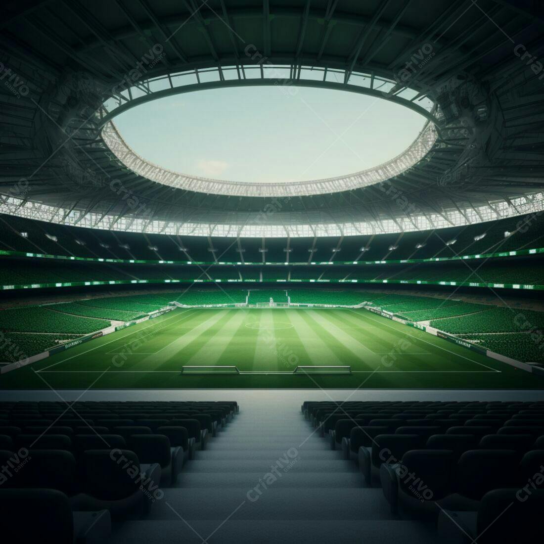Estádio de futebol vazio com arquibancadas