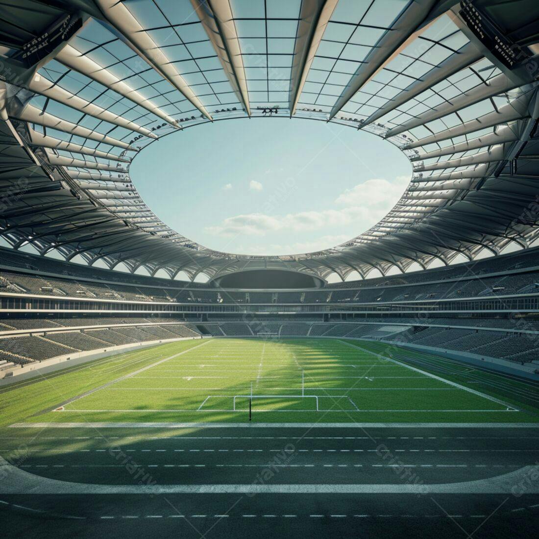 Estádio moderno vazio dia ensolarado
