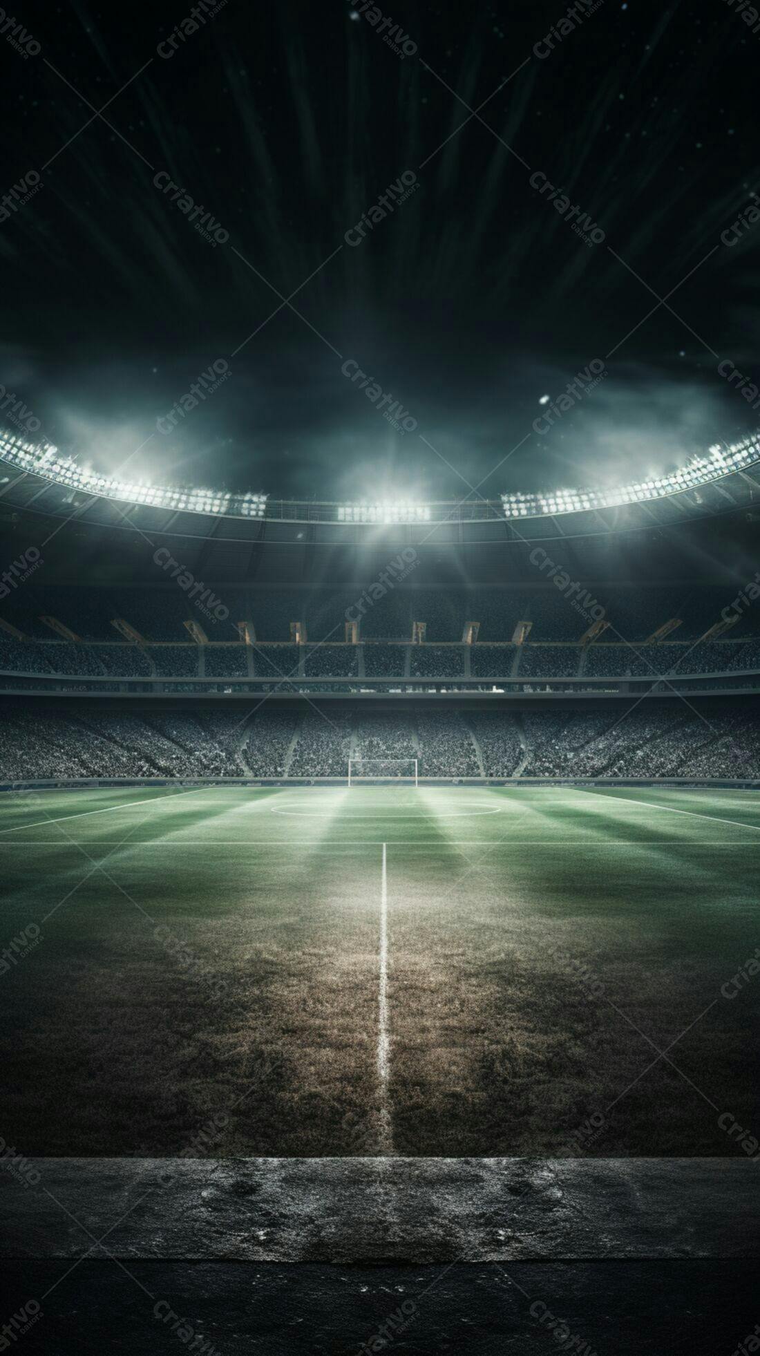 Estádio de futebol noturno vazio