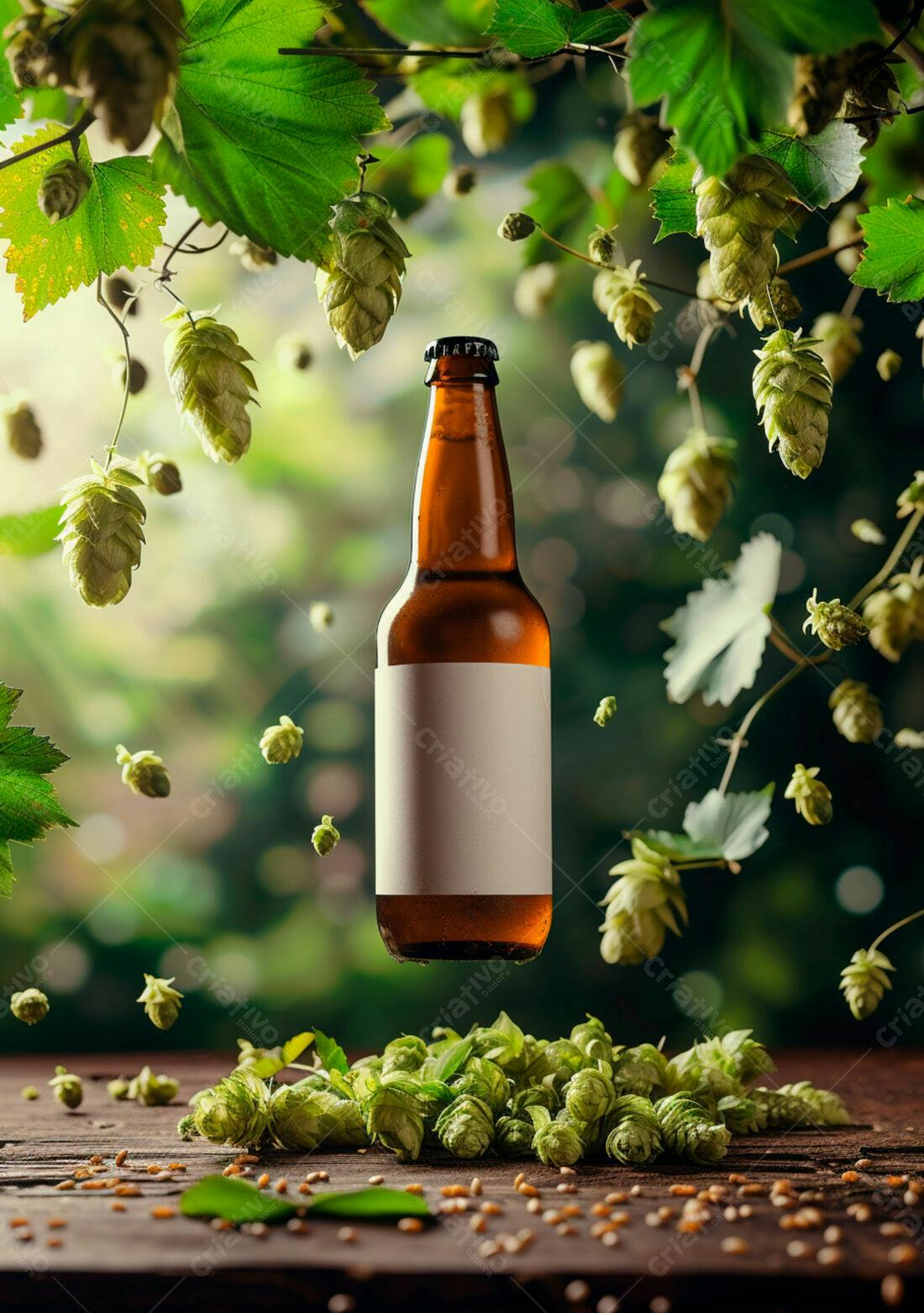 Garrafa de Cerveja com Lúpulo