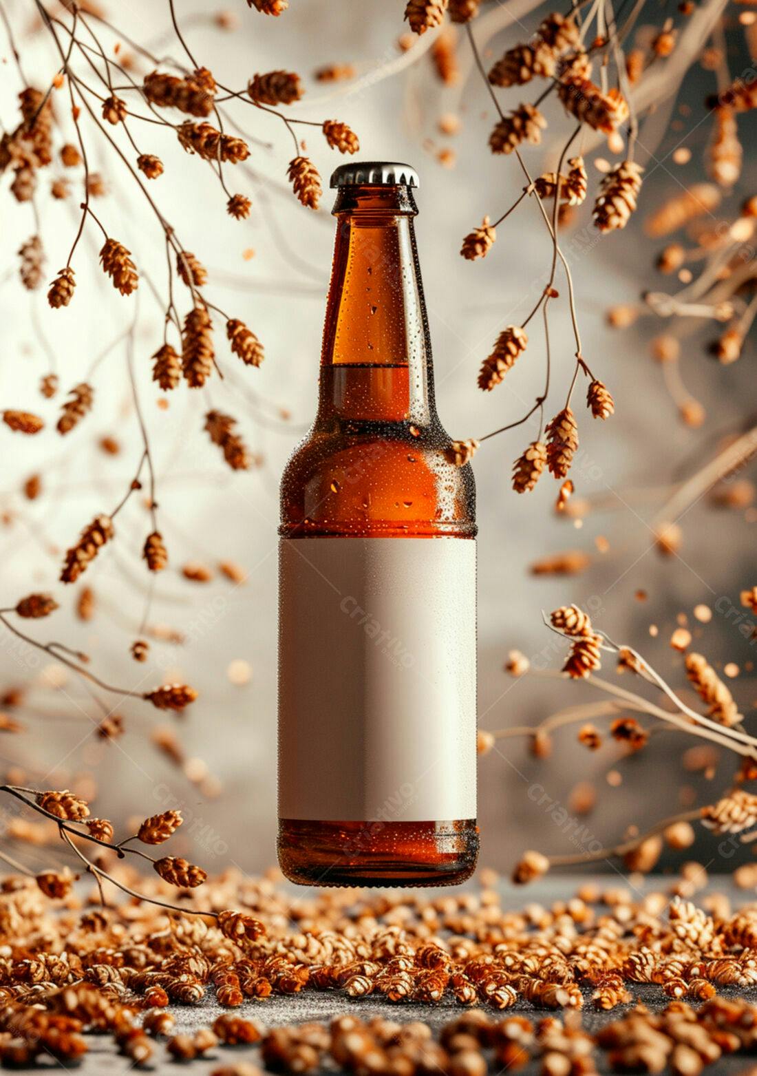 Garrafa de Cerveja com Lúpulo