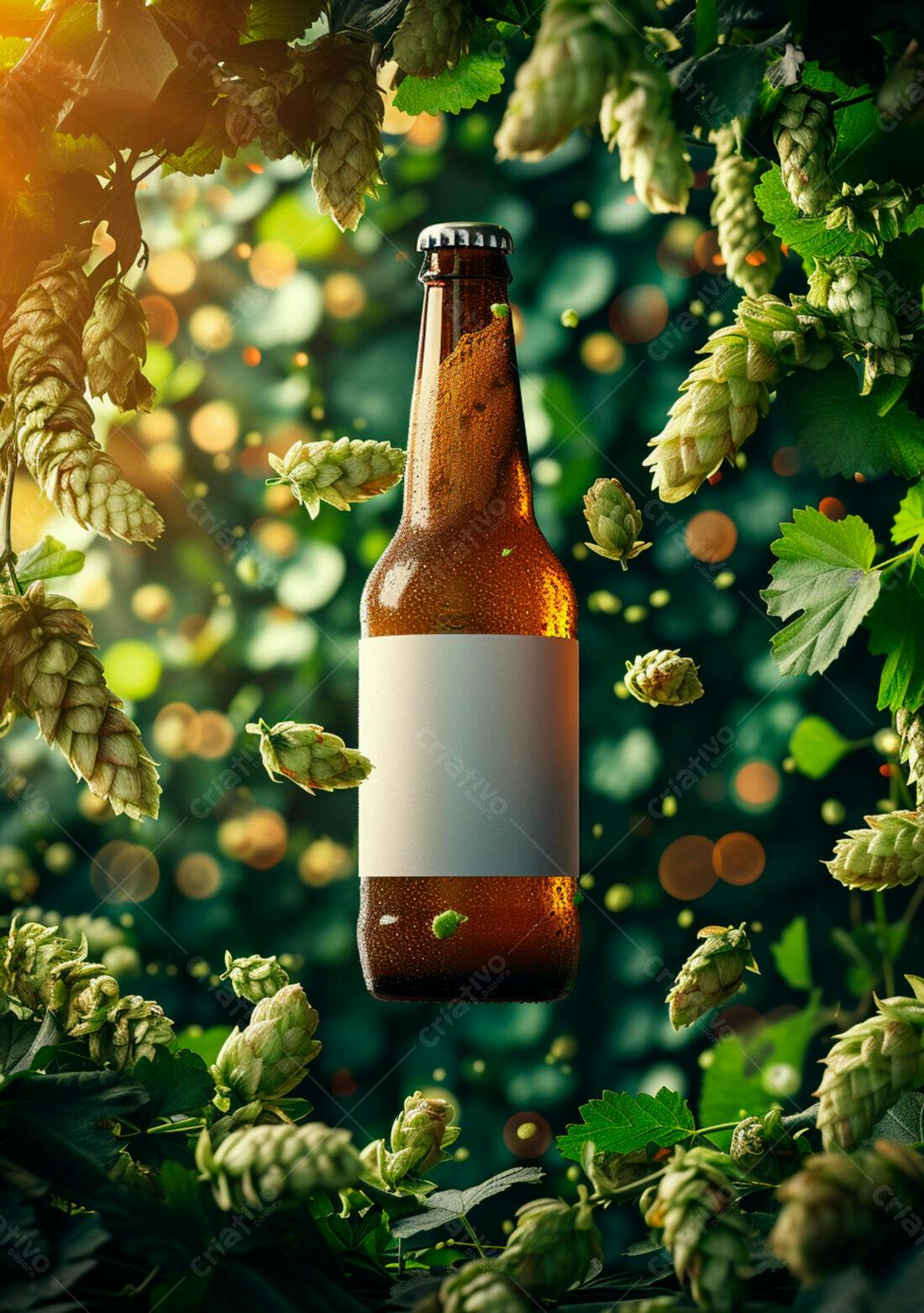 Garrafa de Cerveja com Lúpulo