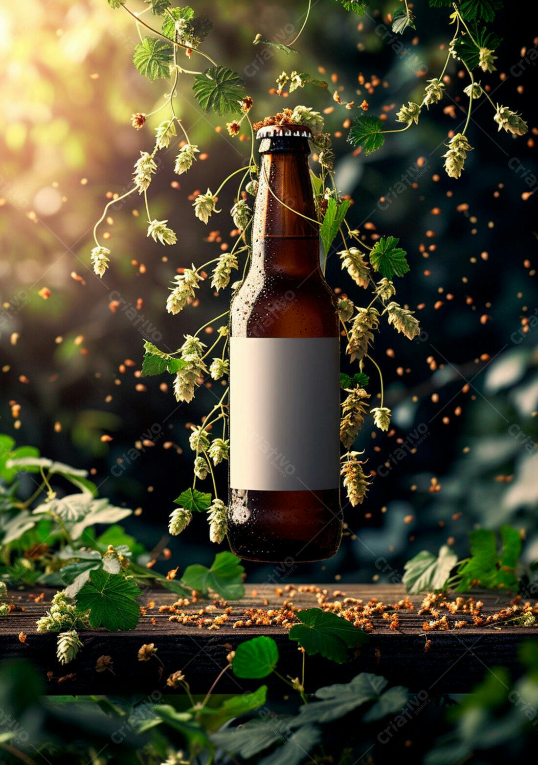 Garrafa de Cerveja com Lúpulo