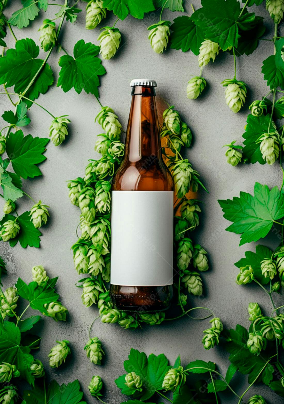 Garrafa de Cerveja Artesanal com Lúpulo