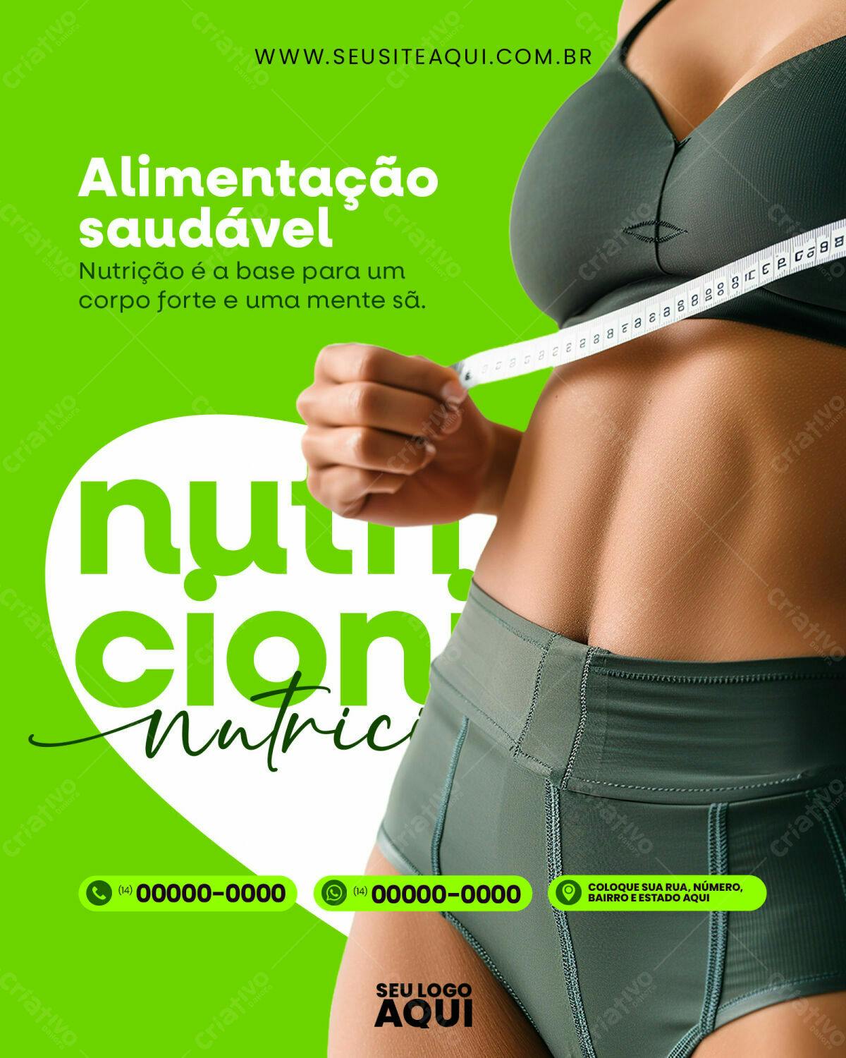 Post para Alimentação Saudável PSD Editável