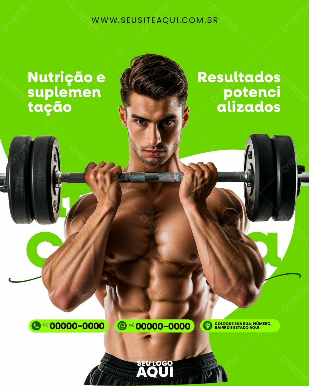 Flyer Fitness Suplementação PSD Editável