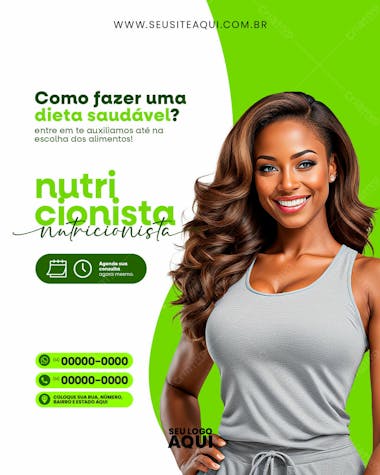 Feed | nutricionista | dieta | alimentação | psd editável