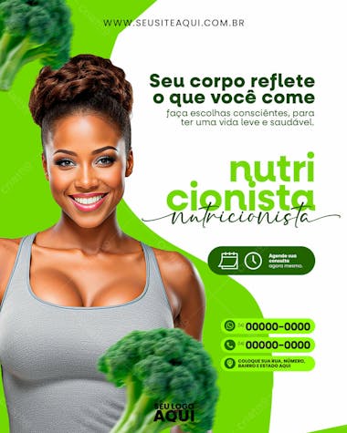 Feed | nutricionista | dieta | alimentação | psd editável