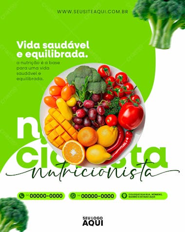 Feed | nutricionista | dieta | alimentação | psd editável