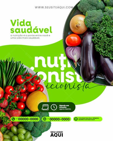 Feed | nutricionista | dieta | alimentação | psd editável