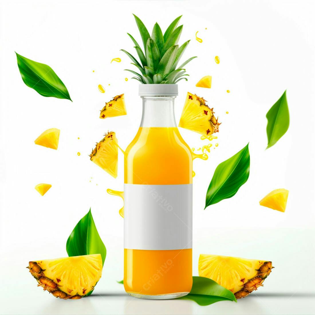 Suco de Abacaxi garrafa com pedaços de fruta