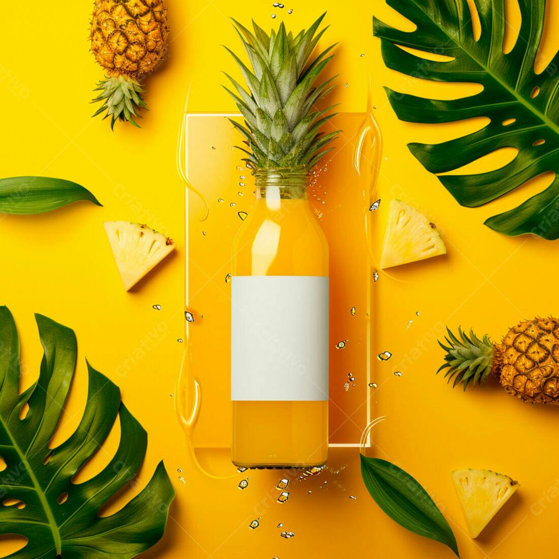 Suco de Abacaxi Tropical em Garrafa