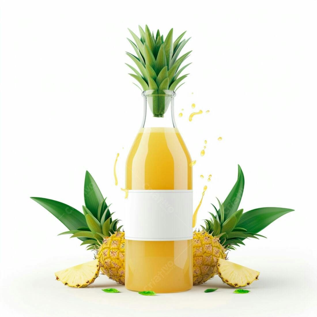 Suco de Abacaxi natural garrafa vidro