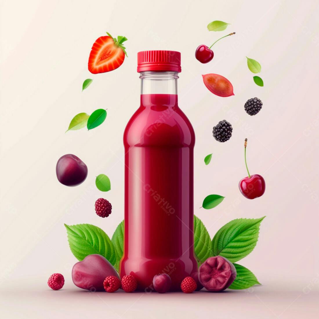 Suco de frutas vermelhas garrafa