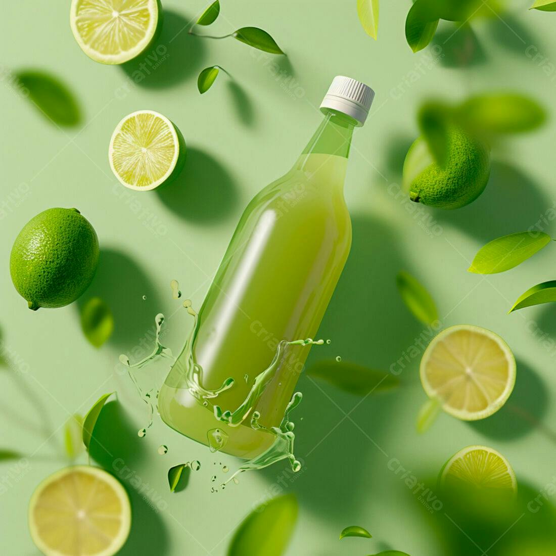 Suco de Limão em Garrafa com Salpicos