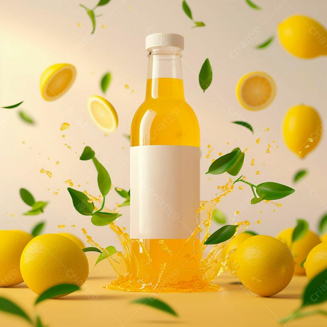 Suco de Limão em Garrafa com Salpicos