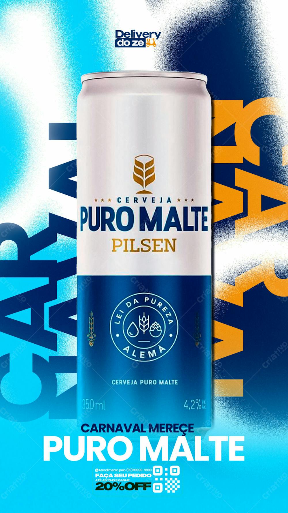 Flyer Carnaval Mereçe Puro Malte Story