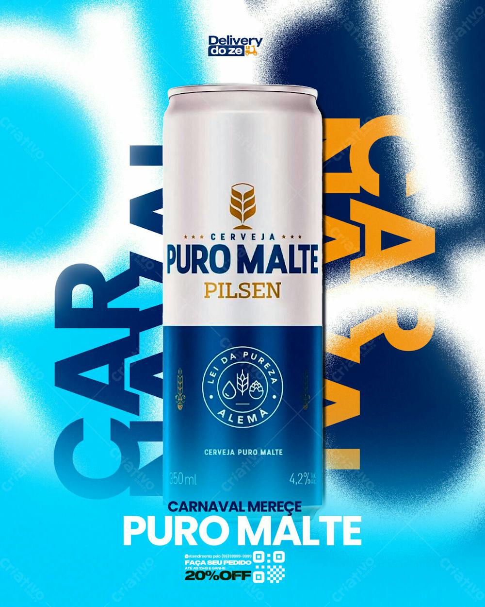 Flyer Carnaval Mereçe Puro Malte Feed