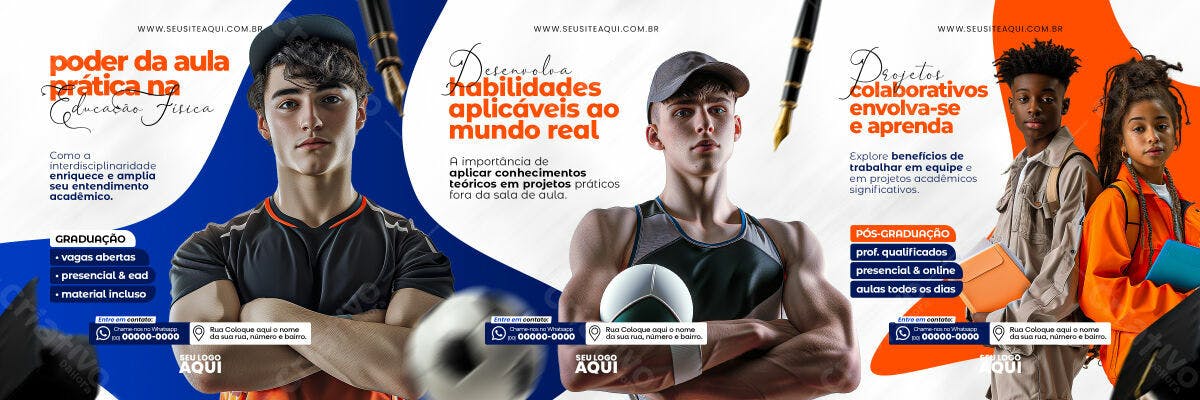 Banner Educação Física e Pós-Graduação PSD Editável