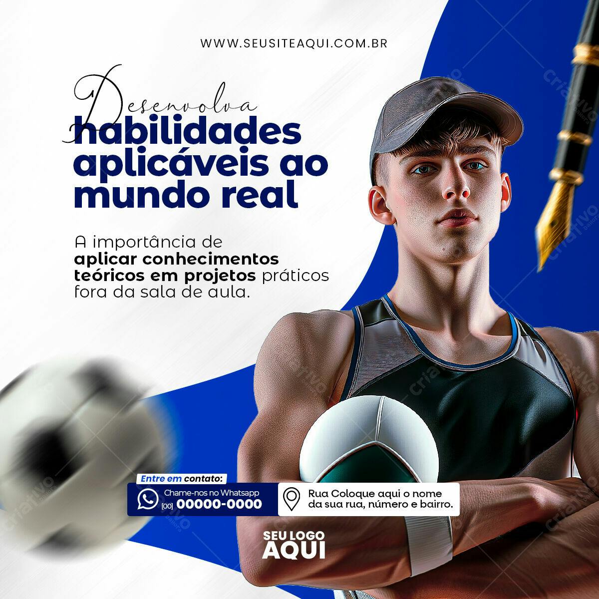 Postagem de Mídias Sociais para Treinamento Esportivo PSD Editável