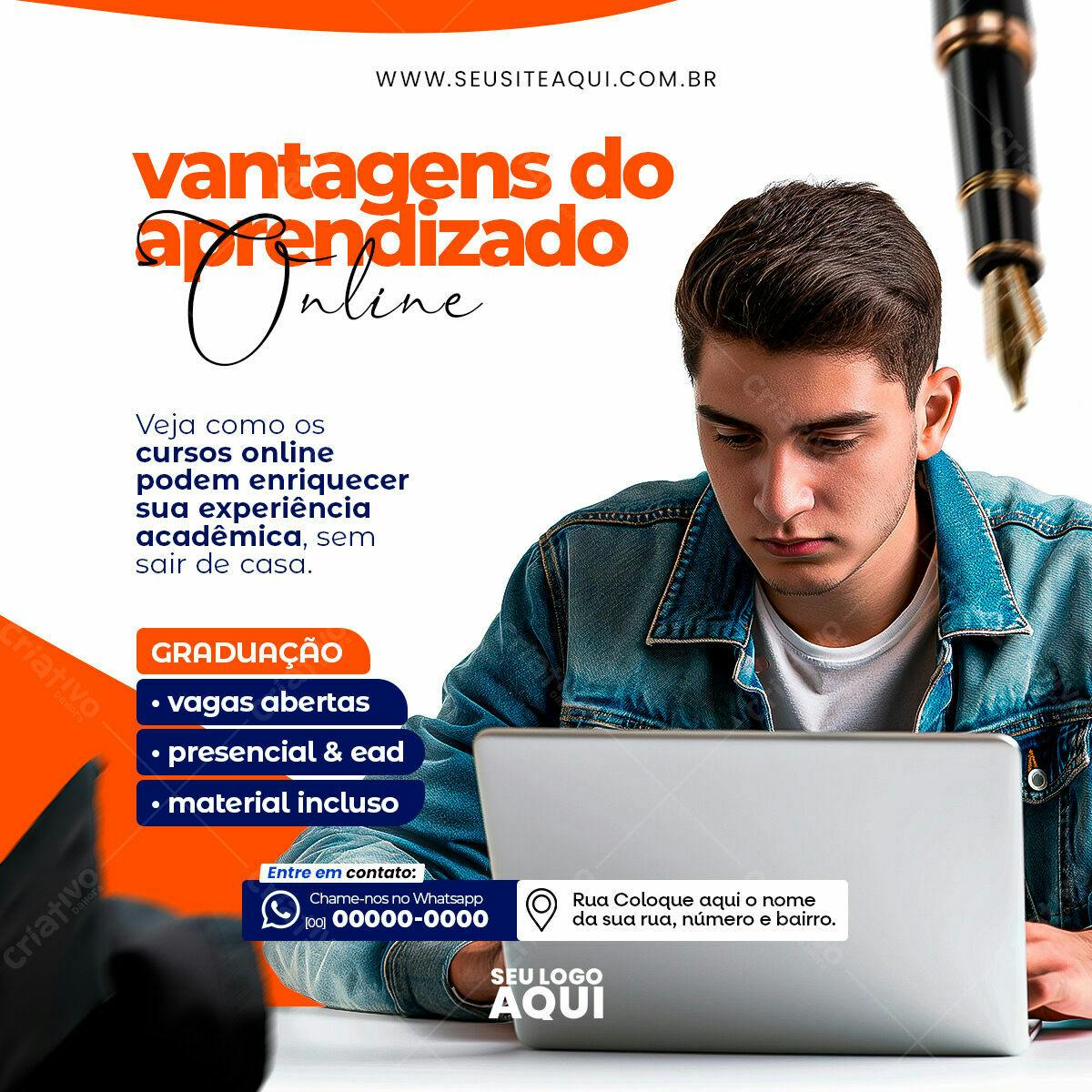 Flyer para Cursos Online PSD Editável