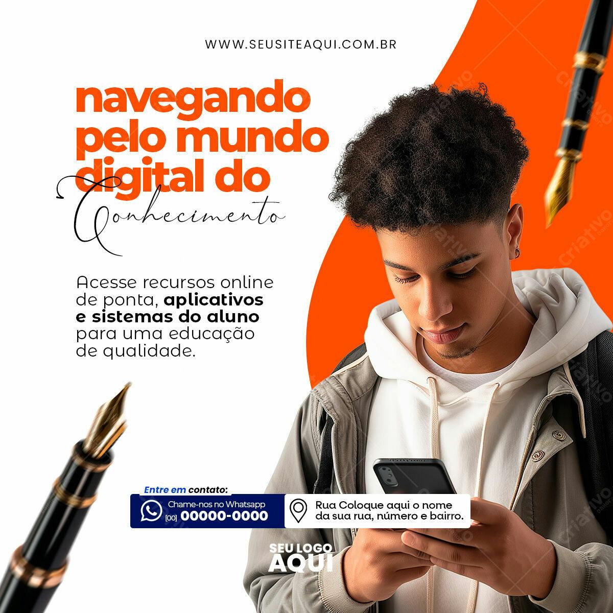 Postagem Instagram Educação Online PSD Editável