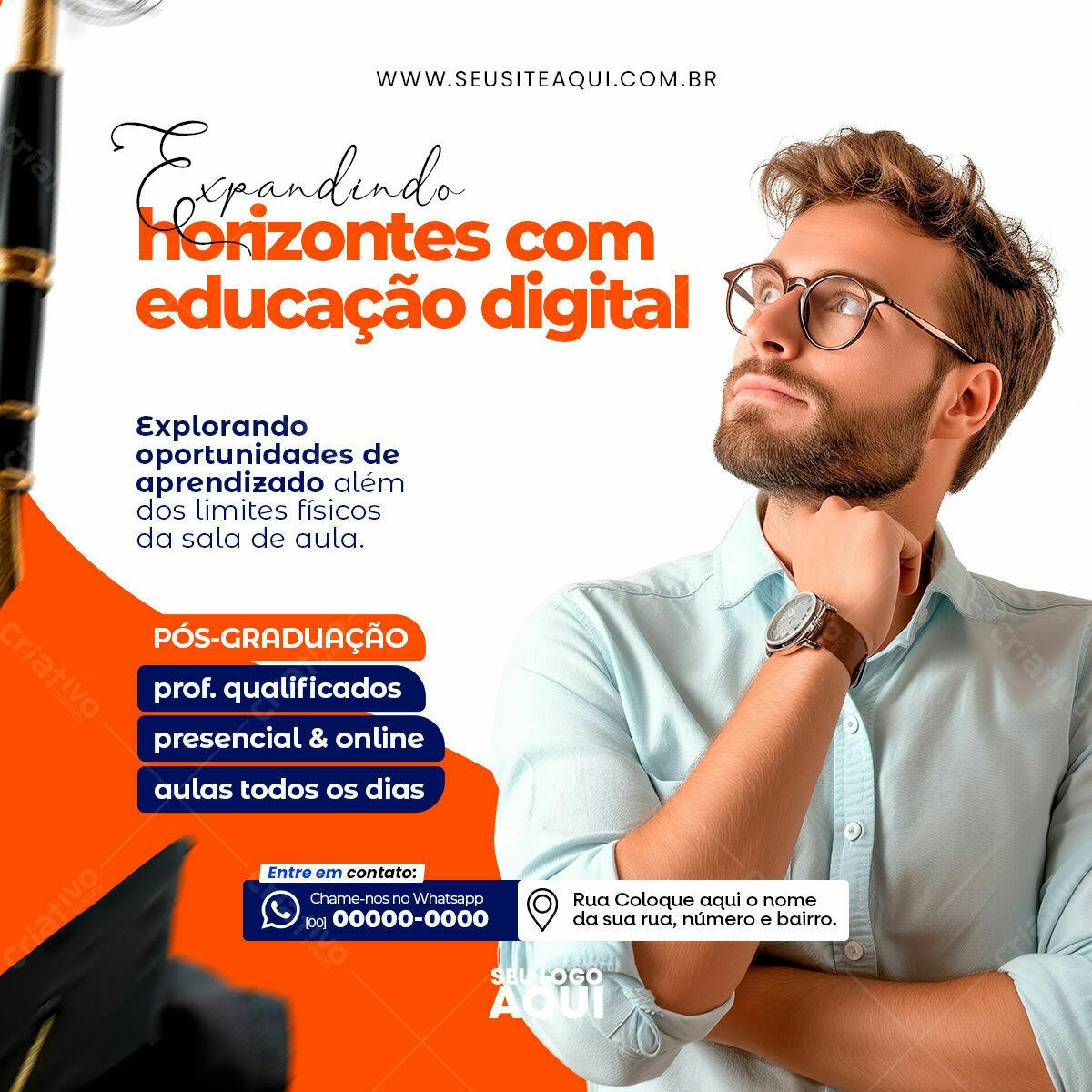 Postagem Instagram Educação Digital PSD Editável