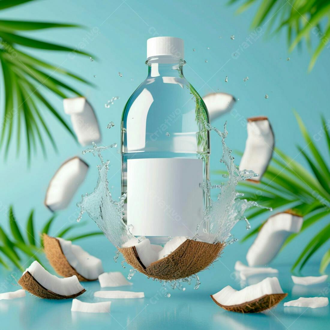 Garrafa água de coco com splash
