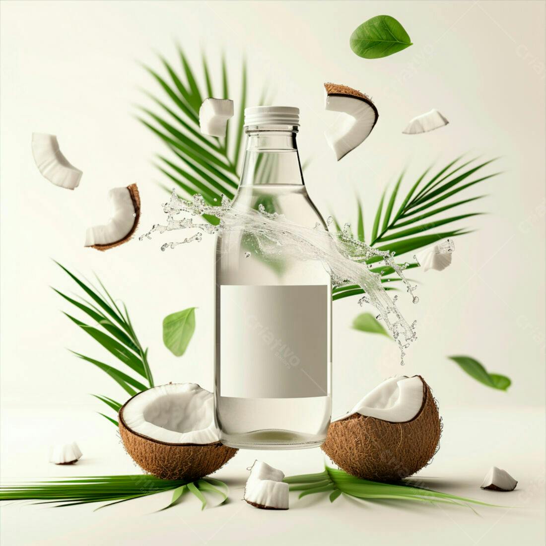 Garrafa de Óleo de Coco com Coco Fresco