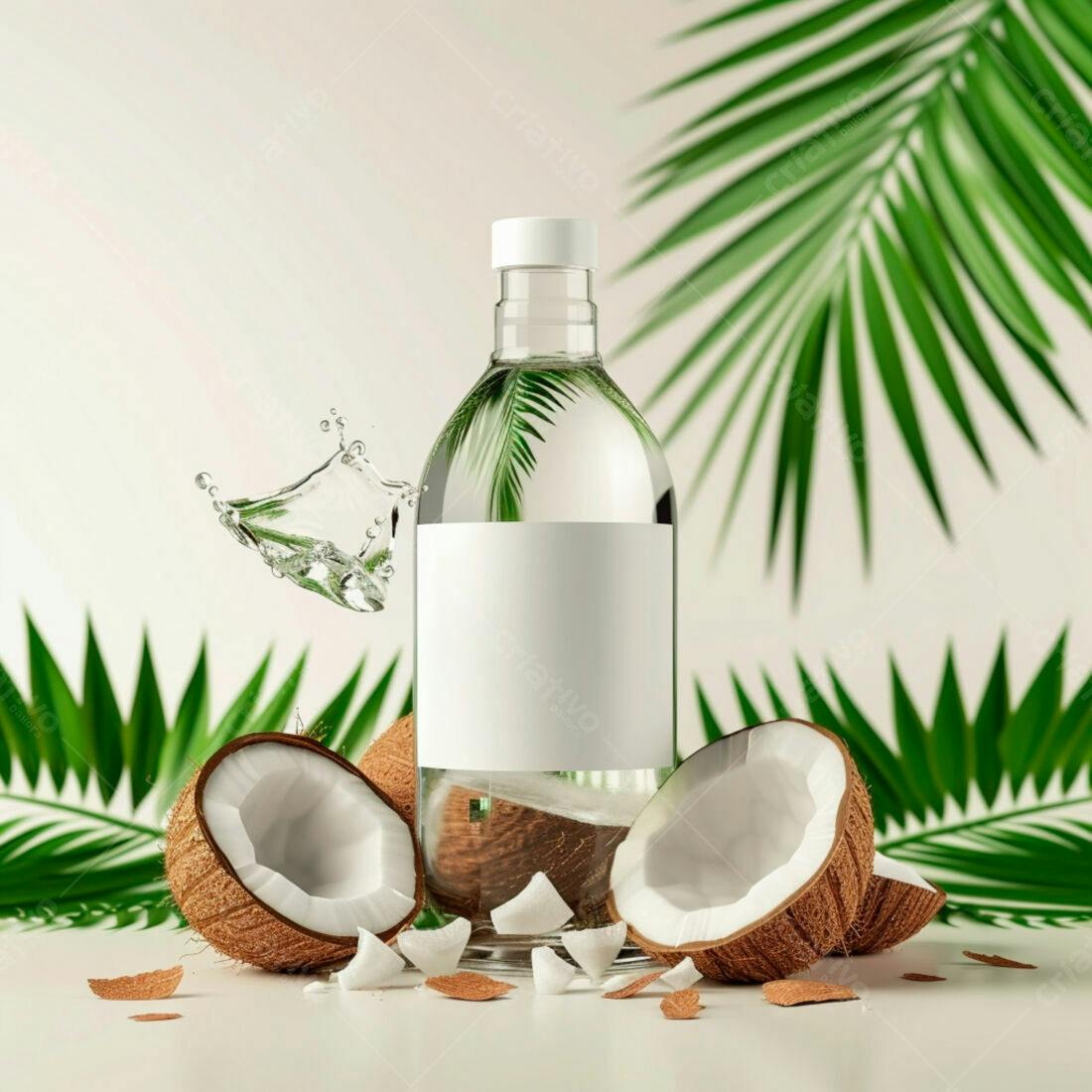 Óleo de Coco em Garrafa com Coco Abrir