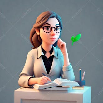 Professora 3d cartoon gerado por ia