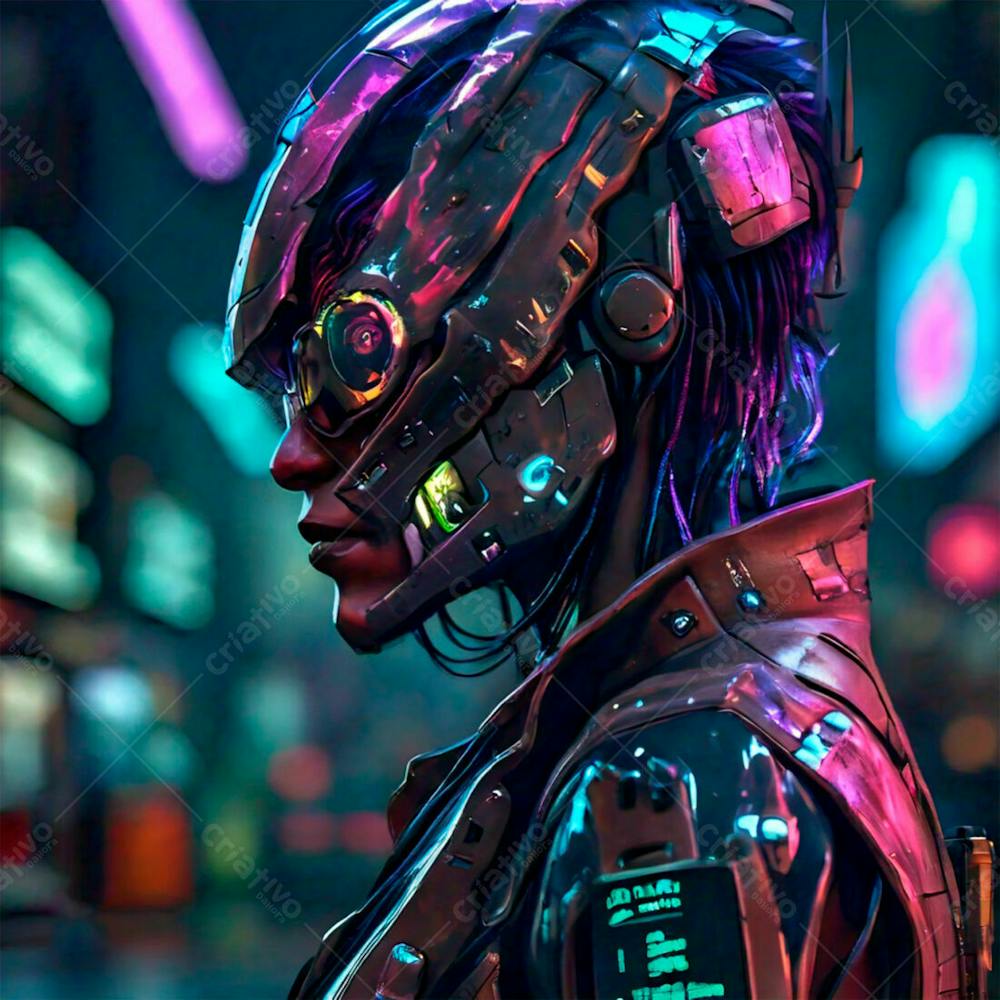 Cyberpunk Feminina Robotica Ano 3020