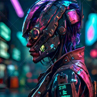 Cyberpunk feminina robotica ano 3020