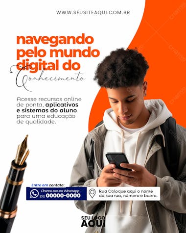 Feed | volta às aulas | faculdade | escola | psd editável