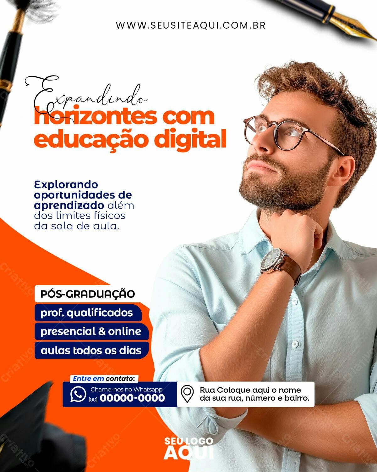 Flyer Pós-Graduação Online PSD Editável