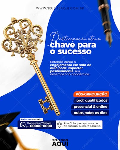 Feed |  Volta Às Aulas | Faculdade | Escola | Psd Editável