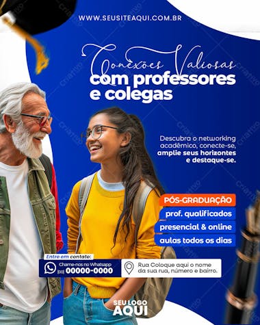 Feed | volta às aulas | faculdade | escola | psd editável