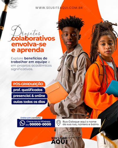Feed |  Volta Às Aulas | Faculdade | Escola | Psd Editável