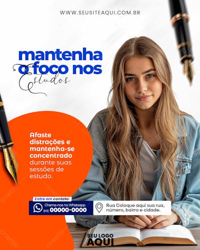 Feed |  Volta Às Aulas | Faculdade | Escola | Psd Editável