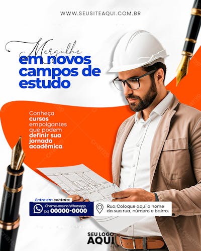 Feed |  Volta Às Aulas | Faculdade | Escola | Psd Editável