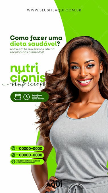 Story | nutricionista | dieta | alimentação | psd editável