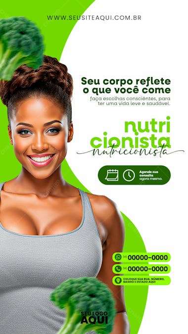 Story | nutricionista | dieta | alimentação | psd editável