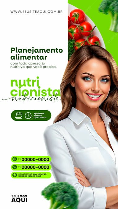 Story | nutricionista | dieta | alimentação | psd editável