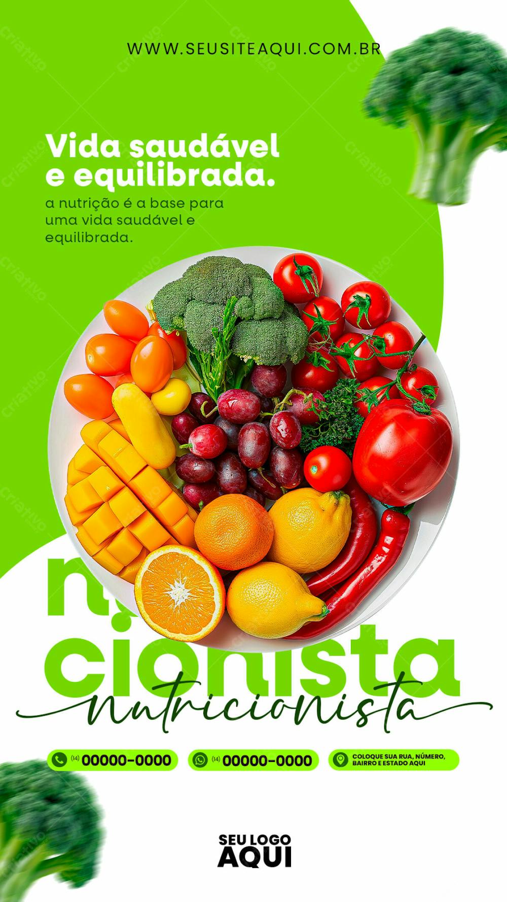 STORY | NUTRICIONISTA | DIETA | ALIMENTAÇÃO | PSD EDITÁVEL