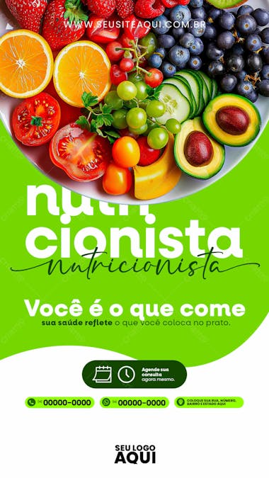 Story | nutricionista | dieta | alimentação | psd editável