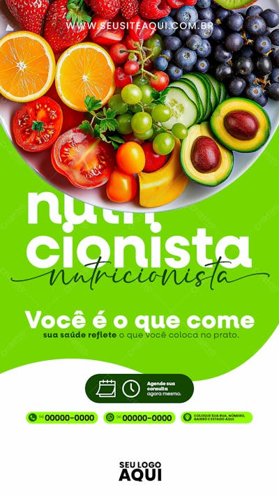 STORY | NUTRICIONISTA | DIETA | ALIMENTAÇÃO | PSD EDITÁVEL